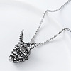 Punk Style 304 Stainless Steel Japanese Noh Mask Pendant Box Chain Necklaces for Men LS-MI4934-1