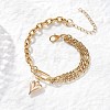 Heart Alloy Charm Bracelets BJEW-JB12775-02-2
