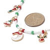 Christmas Tree & Candy Cane & Moon & Deer Alloy Pendant Necklace NJEW-JN04301-2