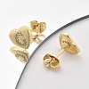 Rack Plating Brass Micro Pave Clear Cubic Zirconia Stud Earrings EJEW-K299-01G-C-2