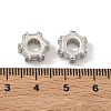 Hexagon Brass Clear Cubic Zirconia European Beads KK-D228-06P-2