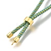 Braided Cotton Cord Slider Bracelet Making MAK-R001-01G-30-4