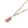Wire Wrapped Natural Plum Blossom Jade Column Pendant Necklace for Women NJEW-JN03751-1