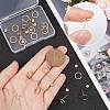 20Pcs Brass Circle Stud Earrings with Ear Nut for Women EJEW-BBC0001-09-3