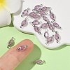 SHEGRACE Brass Pave Cubic Zirconia Oval Connector Charms XGRQ2O269-439B-P-5