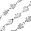 Hammered 304 Stainless Steel Triangle & Star Link Chains SA-CBA21A8-01P-04-1