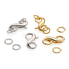 8Pcs 2 Colors Brass Double Opening Lobster Claw Clasps FIND-TA0001-45-19