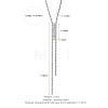 304 Stainless Steel Pave Clear Cubic Zirconia Tassel Y Necklaces for Women WG80101-02-1