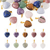 Fashewelry 20Pcs 10 Styles Natural Mixed Gemstone Pendants G-FW0001-39-13
