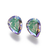 Electroplated Cubic Zirconia Pointed Back Cabochons ZIRC-I024-6x8-04-2