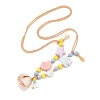 Ceramics Starfish Fish & Resin Shell Shape Pendant Adjustable Cotton Cord Necklaces for Women NJEW-Z100-01A-G-2