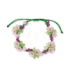 2Pcs Flower Acrylic & MIYUKI Seed Beads & Natural Carnelian & Yellow Jade Bracelets BJEW-MZ00221-5
