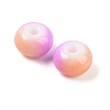 Opaque Spray Painted Glass Beads GLAA-G118-01H-2