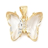 Brass Micro Pave Clear Cubic Zirconia Pendants CU-CBA83A6-05G-13-1
