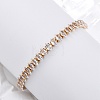 Brass Pave Clear Cubic Zirconia Horse Eye Box Chain Slider Bracelets BJEW-YWC0002-06B-G-2