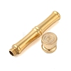 Golden Tone Brass Wax Seal Stamp Head with Bamboo Stick Shaped Handle STAM-K001-05G-O-2