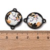 Baking Paint Alloy Coin Connector Charms PALLOY-A040-05B-2