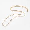 Eco-Friendly Rack Plating Brass Chain Necklaces MAK-G002-05G-B-FF-2