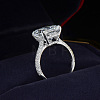 Brass Crystal Rhinestone Finger Rings for Women WGCDF56-05-3