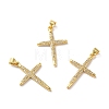 Rack Plating Brass Micro Pave Cubic Zirconia Pendants KK-A160-17G-2