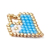 Beaded Heart Charms PALLOY-MZ01147-02-3