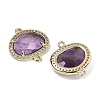 Natural Amethyst Faceted Oval Links G-B126-01G-03-2