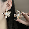 Iron Imitation Pearl Stud Earrings FS-WG0B059-02-1