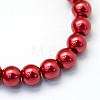 Baking Painted Pearlized Glass Pearl Round Bead Strands HY-Q330-8mm-51-2