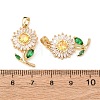 Brass Micro Pave Cubic Zirconia Pendants KK-F917-07G-3