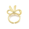 Rack Plated Brass Bowknot Open Cuff Ring for Women RJEW-Z039-16G-3