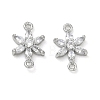 Brass Pave Clear Cubic Zirconia Connector Charms CU-CBA3F77-07P-1