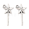 Fairy Tale Tibetan Style Alloy Magic Wand Pendants TIBEP-36112-AS-RS-1