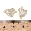 SHEGRACE Brass Micro Pave Clear Cubic Zirconia Connector Charms XGRQ3K054-563G-3