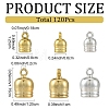 120Pcs 4 Styles UV Plating ABS Plastic Cord Ends CCB-YW0001-83-2