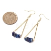 304 Stainless Steel with Natural Lapis Lazuli Dangle Earrings EJEW-JE06010-02-3