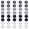 40Pcs 4 Colors Resin Rhinestone Beads RESI-ME0001-06-1