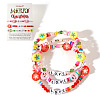 3Pcs Christmas Theme Handmade Polymer Clay & Glass Bicone Beads Stretch Bracelet Sets QY3550-7-1