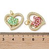 Valentine's Day Brass Micro Pave Clear Cubic Zirconia Pendants KK-C045-16G-3