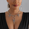 Punk Alloy Spike Cone Pendant Necklaces for Women WG6CA62-01-3