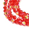 Electroplate Transparent Glass Beads Strands EGLA-K015-18A-3