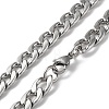 201 Stainless Steel Cuban Link Chain Necklace NJEW-G112-03P-3