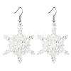 3Pairs 3 Colors Christmas Snowflake Glass Seed Braided Dangle Earrings EJEW-MZ00236-3