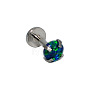 304 Stainless Steel Green Synthetic Opal Threadless Labrets For Women Men WGF4990-80-1