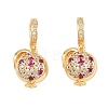 Brass Micro Pave Cubic Zirconia Fold Over Clasps KK-H538-01G-1