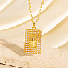 Religion Brass Micro Pave Clear Cubic Zirconia Dog Tag Pendant Necklaces WG1450D-02-1
