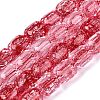 Transparent Crackle Glass Beads Strands GLAA-Q108-04A-08-1