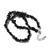 Natural Golden Sheen Obsidian Chip Beaded Necklaces for Men Women NJEW-G159-01M-4