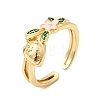 Brass Cuff Open Rings for Women RJEW-C164-05C-G-4