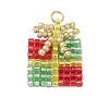 Glass Seed Beaded Christmas Gift Pendants PALLOY-MZ00899-04-1