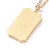 Ion Plating(IP) 304 Stainless Steel Rectangle with Sun Pendant Necklace for Women NJEW-E014-12G-4